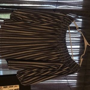 Off the Shoulder Blue and White 3/4 Sleeve Sheet